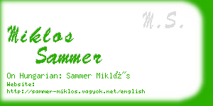 miklos sammer business card